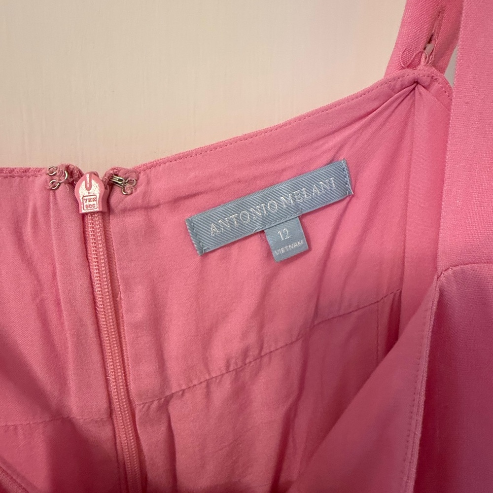 ANTONIO MELANI Pink Square-Neck Midi Dress with Cutout Hem - Picture 3 of 3